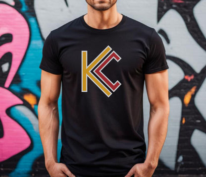 KC Modern Black T-Shirt | Made in Kansas City! | Perfect for Game Day! | Soft! | Football | Design is ™ | Unique