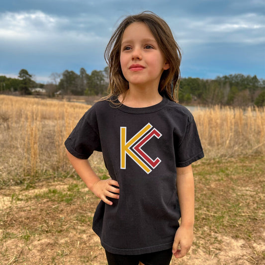 KC Modern Black Kids Sweatshirt or T-Shirt | Made in Kansas City! | Perfect for Game Day! | Soft! | Football | Design is ™ | Youth | Toddler