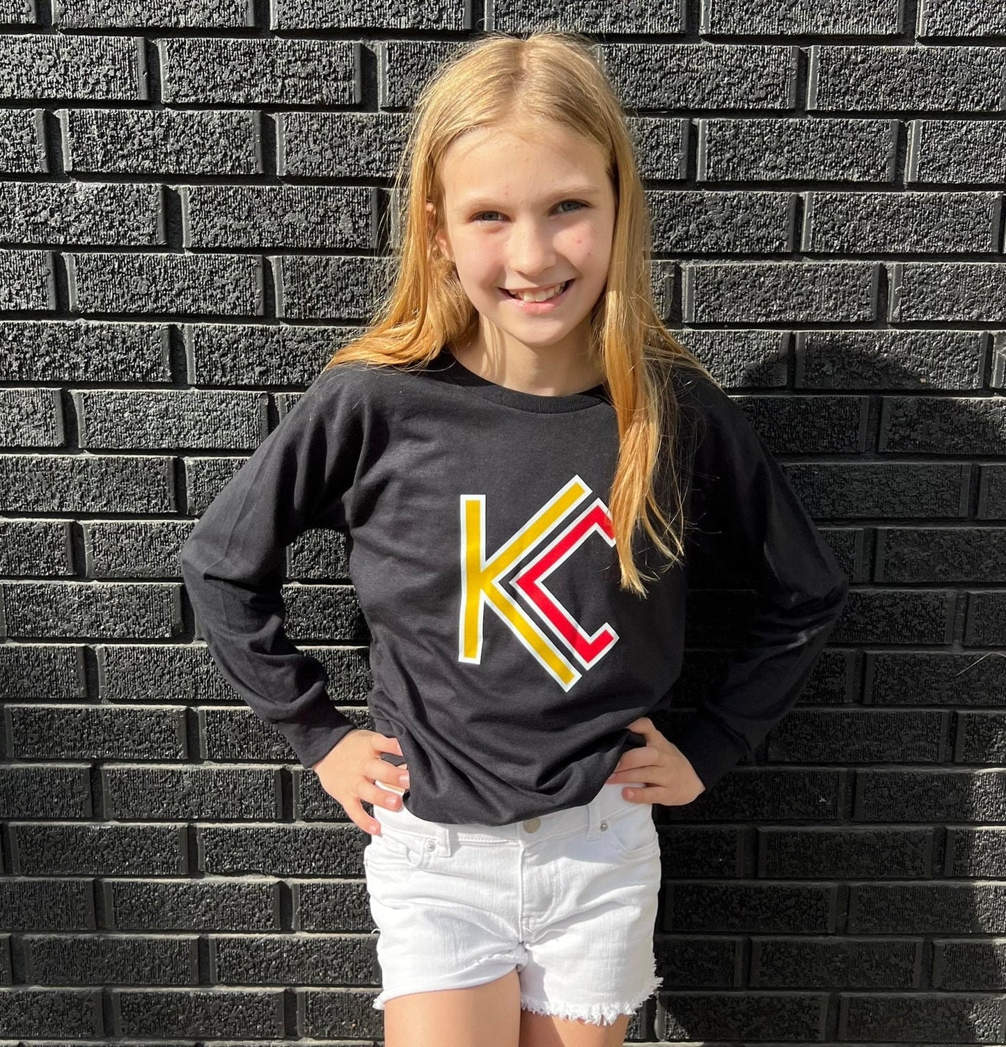 KC Modern Black Kids Sweatshirt or T-Shirt | Made in Kansas City! | Perfect for Game Day! | Soft! | Football | Design is ™ | Youth | Toddler