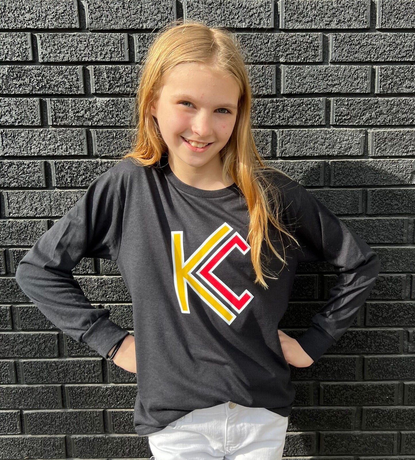 KC Modern Black Kids Sweatshirt or T-Shirt | Made in Kansas City! | Perfect for Game Day! | Soft! | Football | Design is ™ | Youth | Toddler