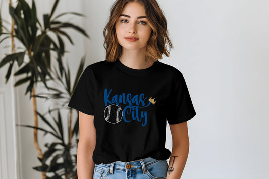 KC Baseball Black T-Shirt | Made in Kansas City! | Perfect for Game Day! | Soft! | Girlie