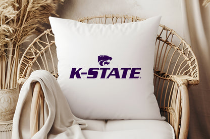 KSU Pillow CASE - Perfect for game day! Housewarming Gift - College Dorm Room - First Apartment/House | Made in Kansas! Licensed! | K-State