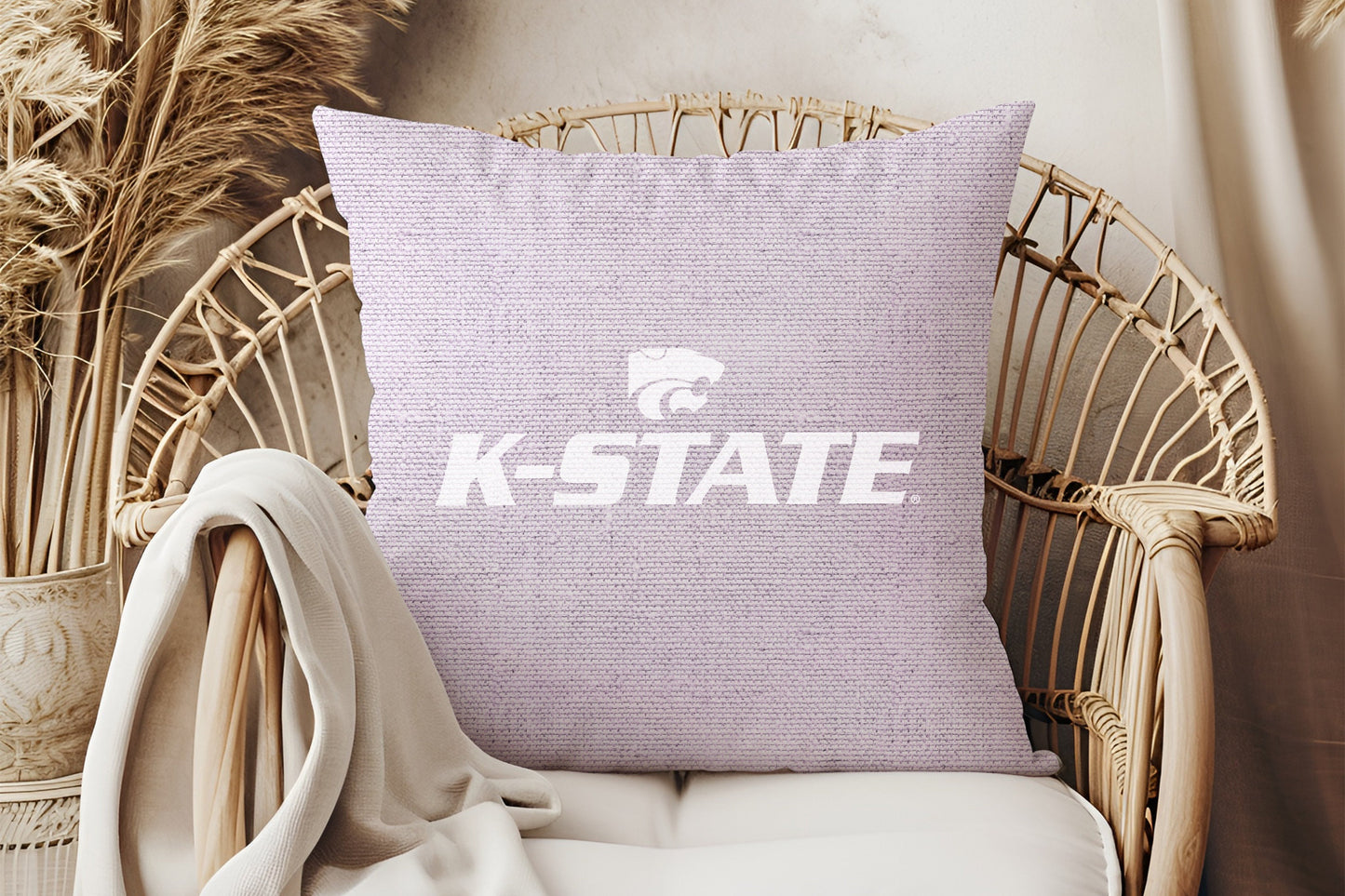 KSU Pillow CASE - Perfect for game day! Housewarming Gift - College Dorm Room - First Apartment/House | Made in Kansas! Licensed! | K-State