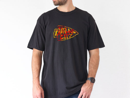 Tie Dye Kansas City Arrowhead | Black T-Shirt | Made here in KC! | Perfect for KC Football Game Day! | Soft!!