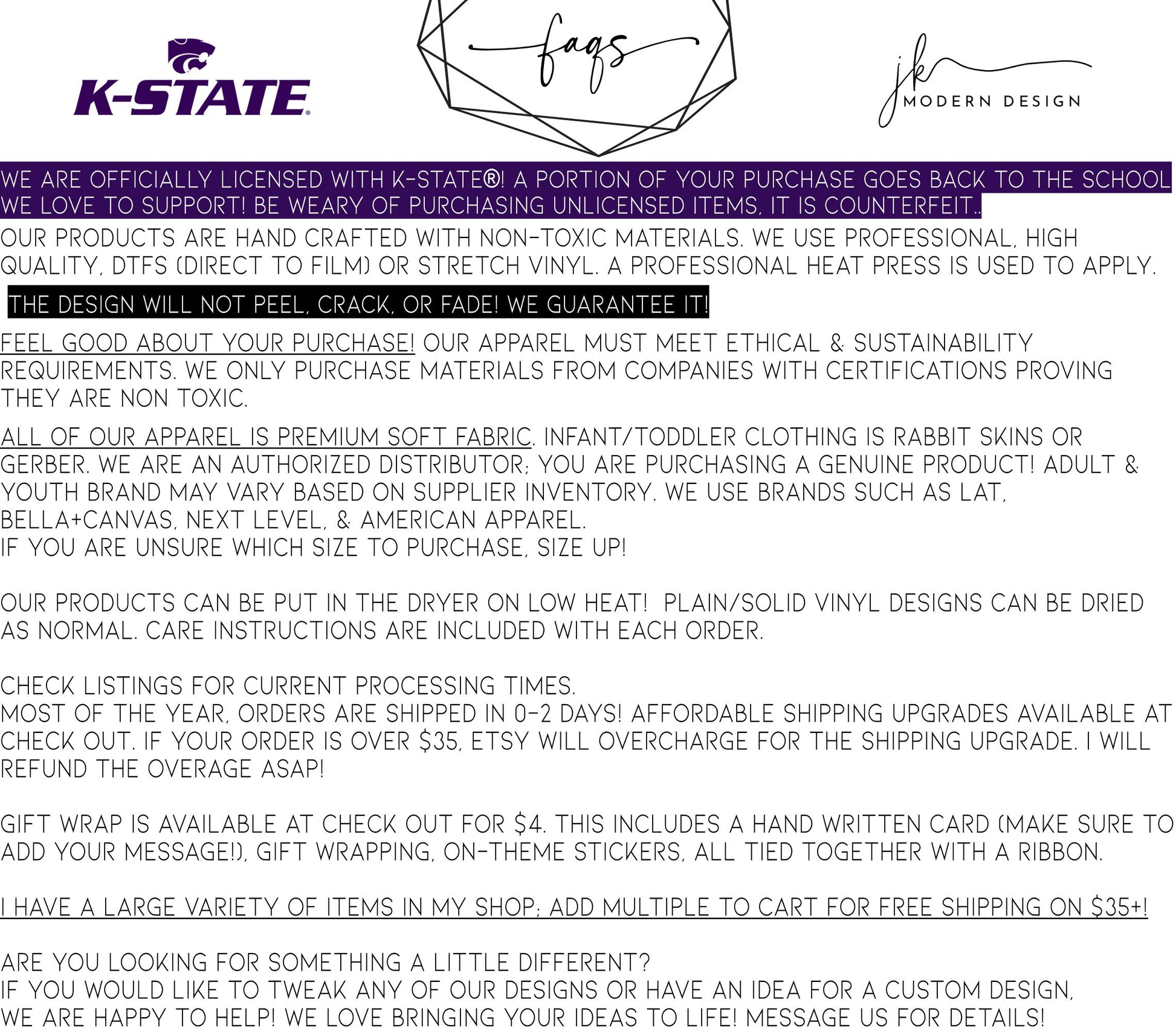 LICENSED K-State ® Gerber ONESIE ® Brand | KSU | Game day outfit | Baby shower gift | Kansas State University Wildcats | KState