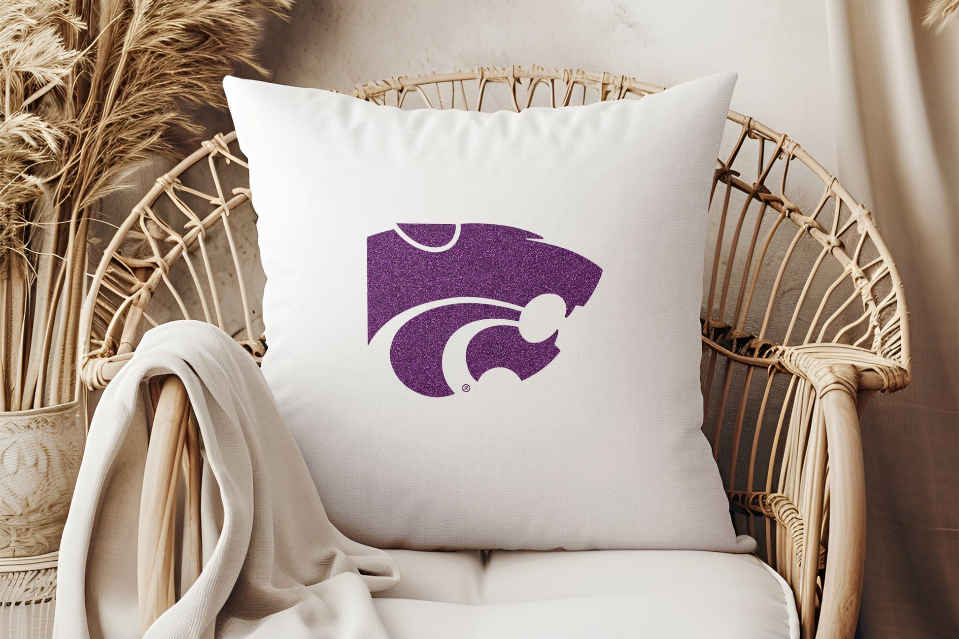 K-State Pillow CASE - Perfect for game day! Housewarming Gift - College Dorm Room - First Apartment/House | Made in Kansas! Licensed! | KSU