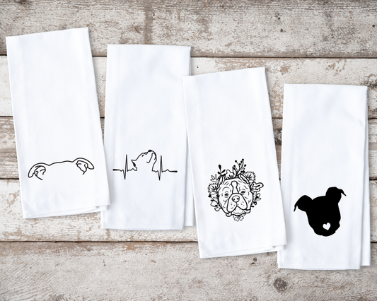 4 Pack Pitbull Dog Towels