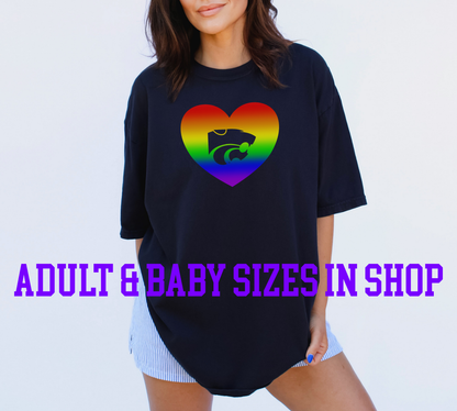 Kids Pride Heart | K-State ® Sweatshirt & Long or Short Sleeve TShirt