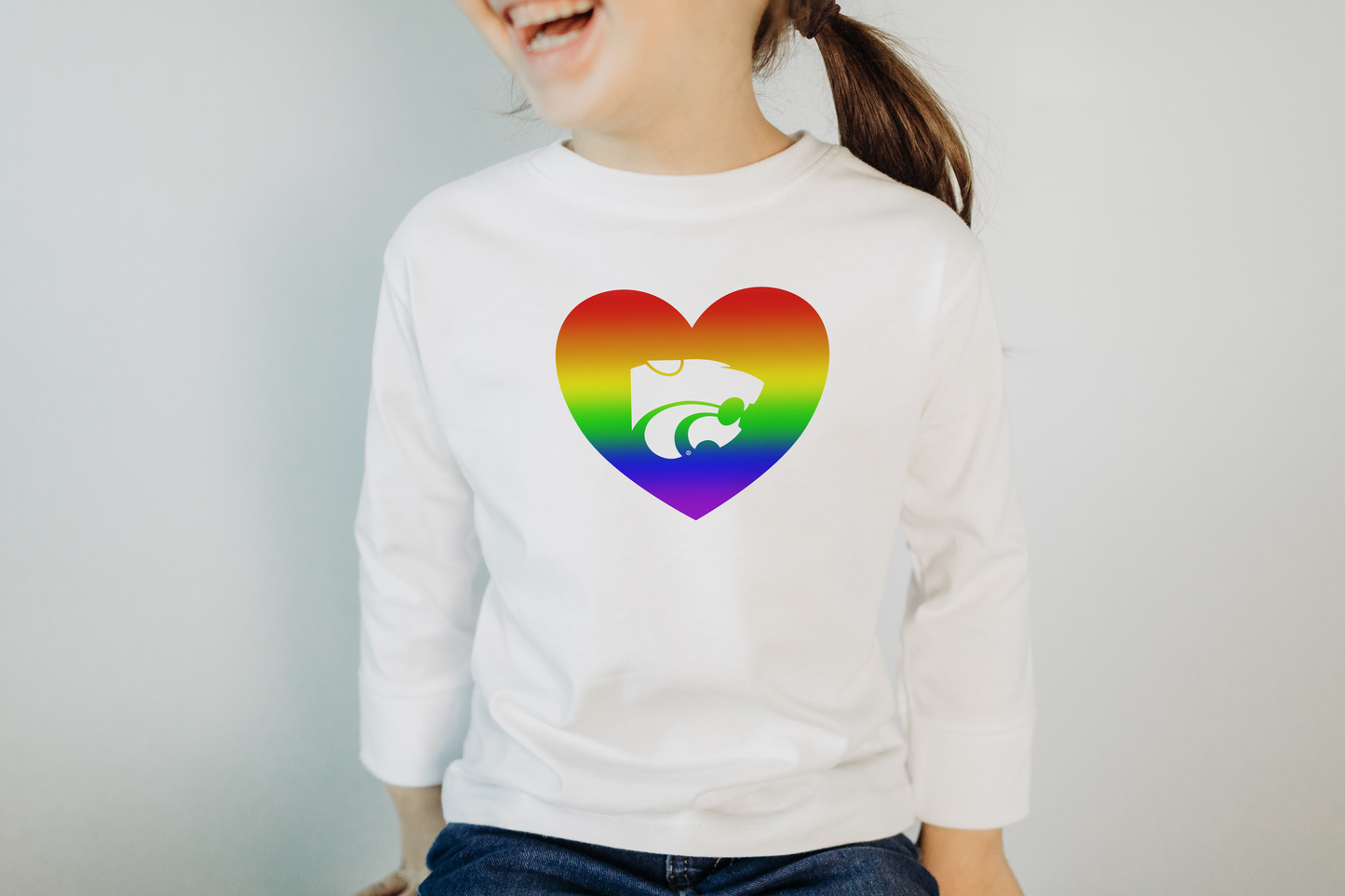Kids Pride Heart | K-State ® Sweatshirt & Long or Short Sleeve TShirt