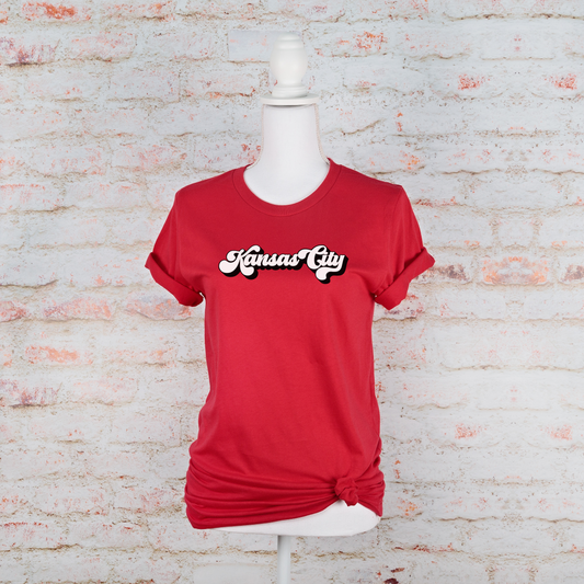 Retro Kansas City Cursive Red T-Shirt