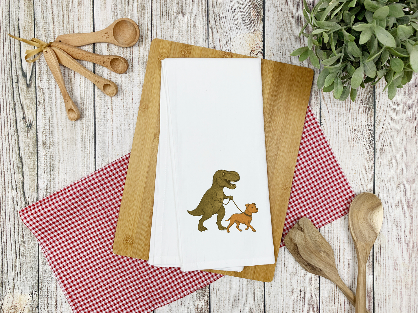 T-Rex Walking Pitbull Dog Towel