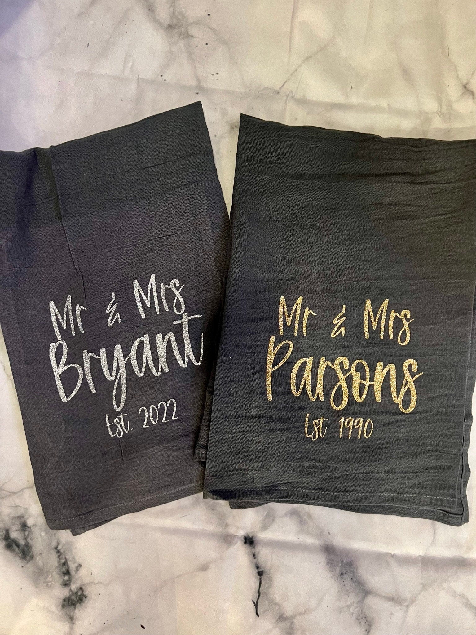 Personalized Custom Kitchen Towel wedding gift anniversary gift