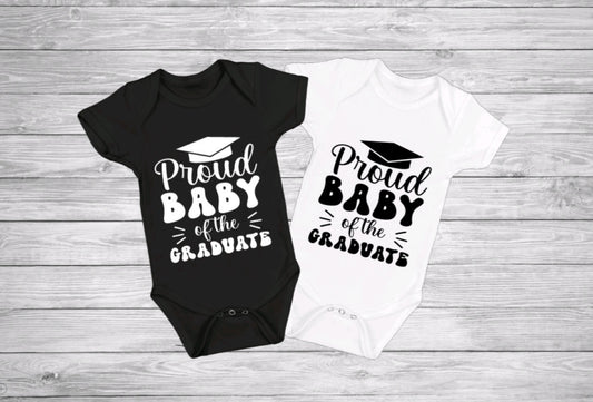 Proud Baby of The Graduate | unisex Gerber ONESIE® brand 0-3, 6-9 & 3-6 months funny onesie baby shower graduation gift bodysuit