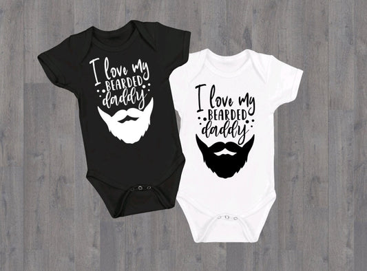 I Love My Bearded Daddy | Gerber ONESIE® brand 0-3, 6-9 & 3-6 months funny onesie baby shower gift bodysuit