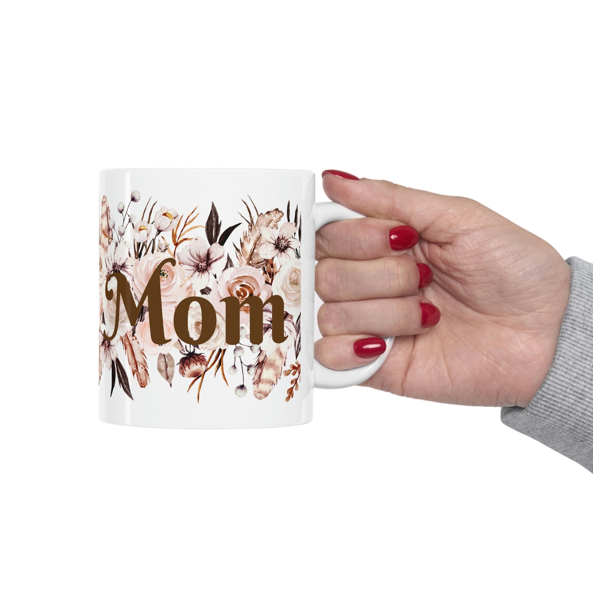 Gifts for Mom | Mother's Day | Birthday | Boho Floral | Ceramic Mug 11oz | Bohemian