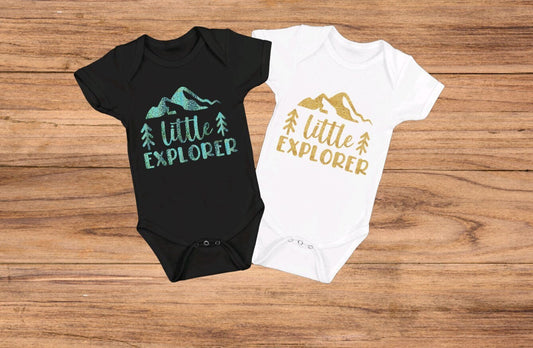 Pick Your Design Color! | Little Explorer | Unisex Gerber ONESIE® Brand 0-3, 6-9 & 3-6 months | Cute baby shower gift / bodysuit |