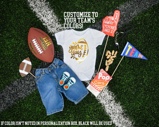 Game Day | Football | Gerber ONESIE® brand unisex 0-3, 6-9, 3-6 months baby bodysuit Super Bowl