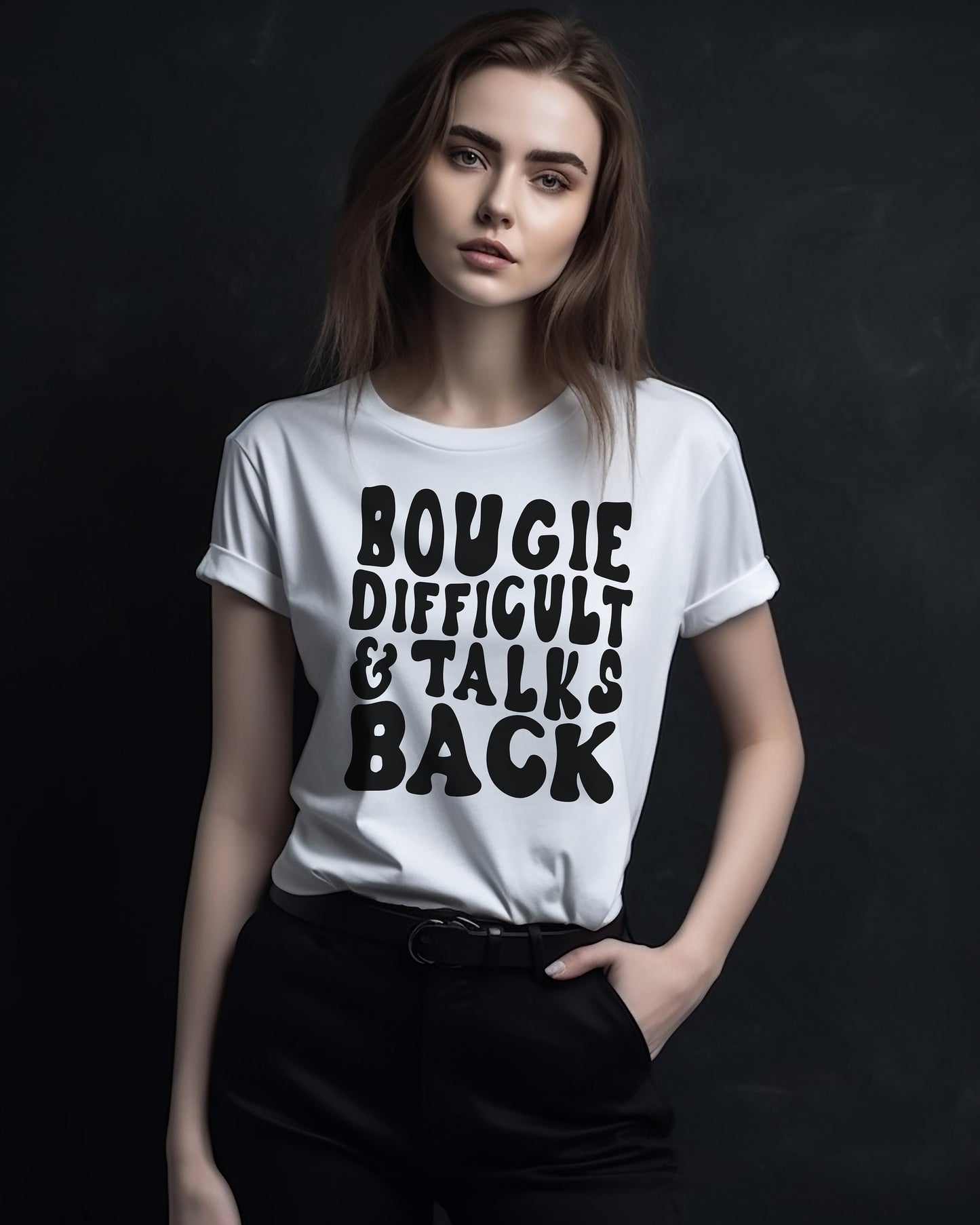 Bougie, Difficult, and Talks Back! | Unisex T-Shirt | Gifts for Her | Friend Sister Girlfriend Wife Gift |