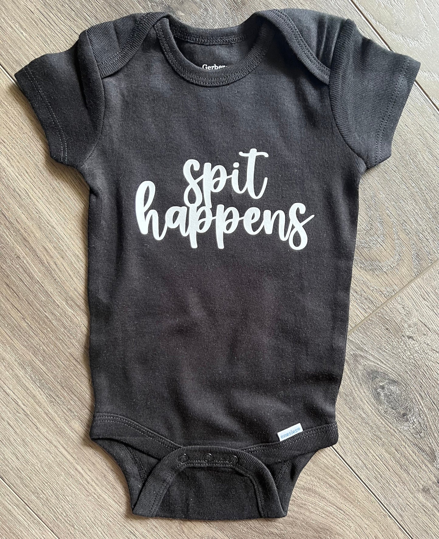 Schitt's Creek Gerber ONESIE® brand 0-3, 3-6 & 6-9 months baby shower gift Moira Rose Jocelyn Schitt Quote bodysuit unisex Spit Happens!